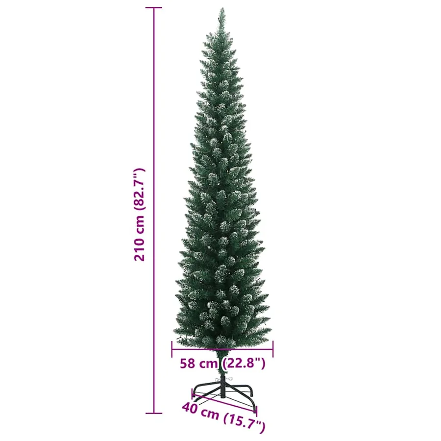 Sapin de Noël artificiel mince 300 LED 210 cm - 12