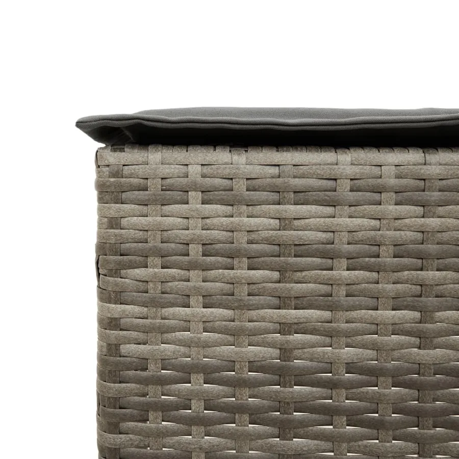 Ensemble de bar de jardin 5 pcs avec coussins gris poly rotin - 6