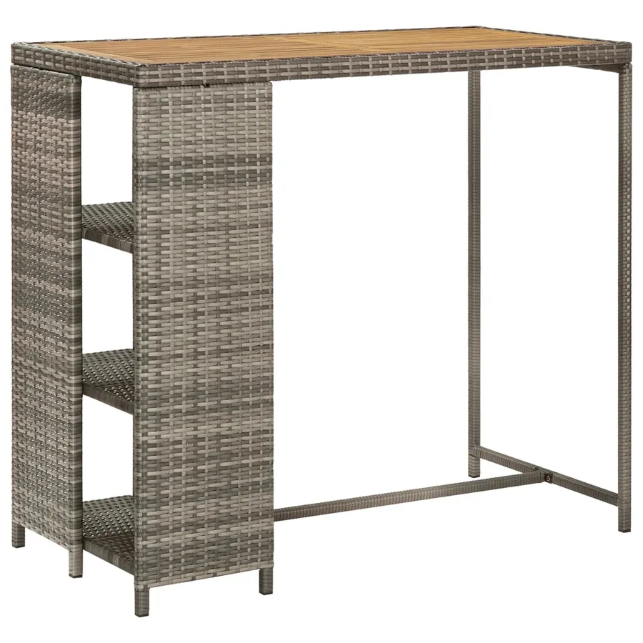 Ensemble de bar de jardin 3 pcs et coussins gris résine tressée - 5