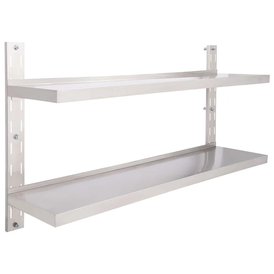 Étagère murale à 2 niveaux Acier inoxydable 150x30 cm - 2