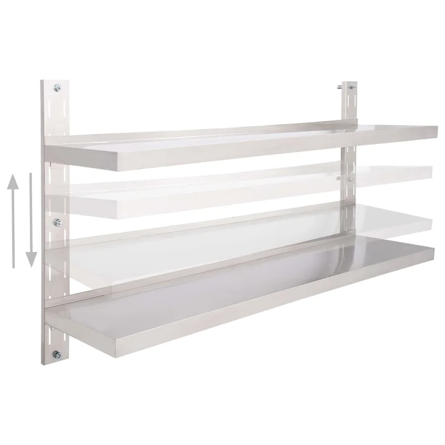 Étagère murale à 2 niveaux Acier inoxydable 150x30 cm - 3