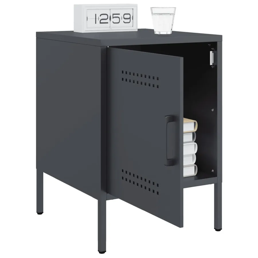 Tables de chevet 2 pcs anthracite 36x39x50,5 cm acier - 4