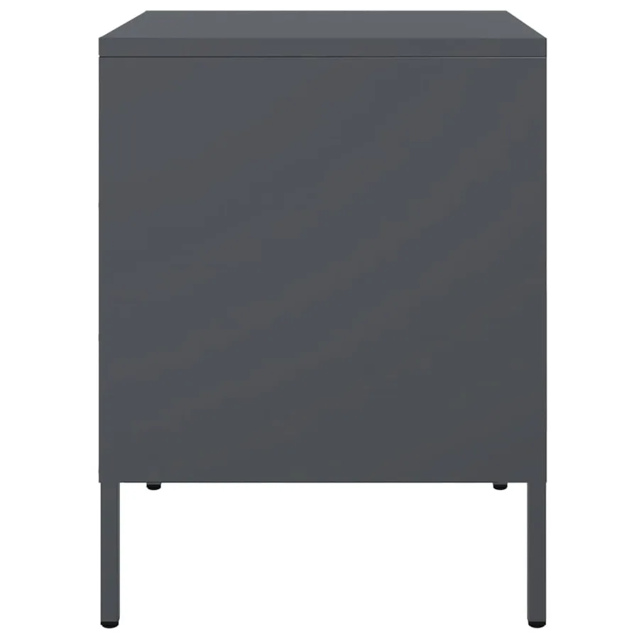 Tables de chevet 2 pcs anthracite 36x39x50,5 cm acier - 7