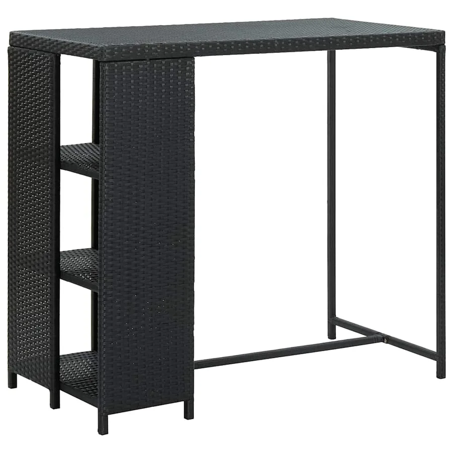 Ensemble de bar de jardin 5 pcs avec coussins noir poly rotin - 5