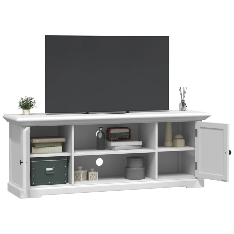 Meuble TV blanc 110x30x41 cm bois d'ingénierie - 4