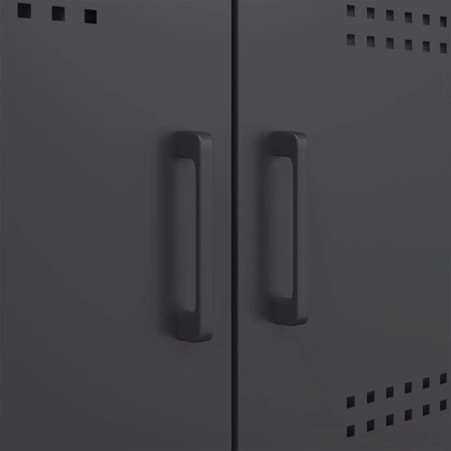 Buffet noir 100,5x39x79 cm acier - 12