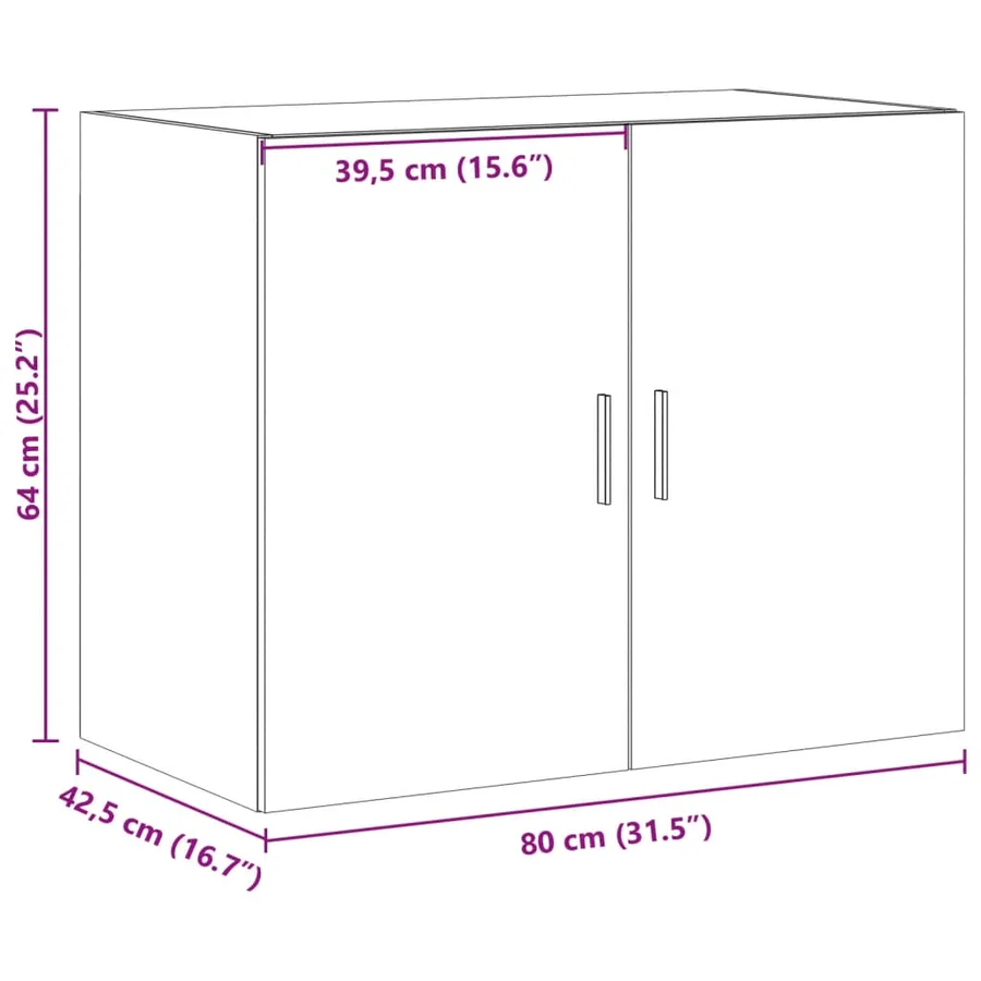 Armoire murale blanc 80x42,5x64 cm bois d'ingénierie - 11