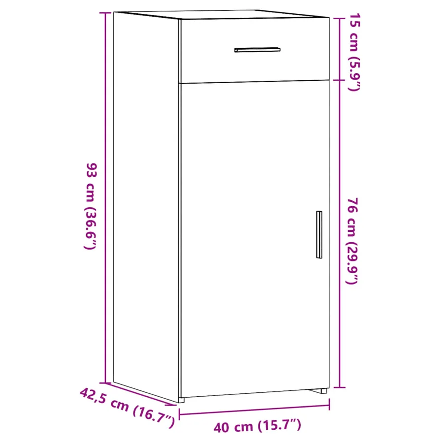 Buffet chêne sonoma 40x42,5x93 cm bois d'ingénierie - 11
