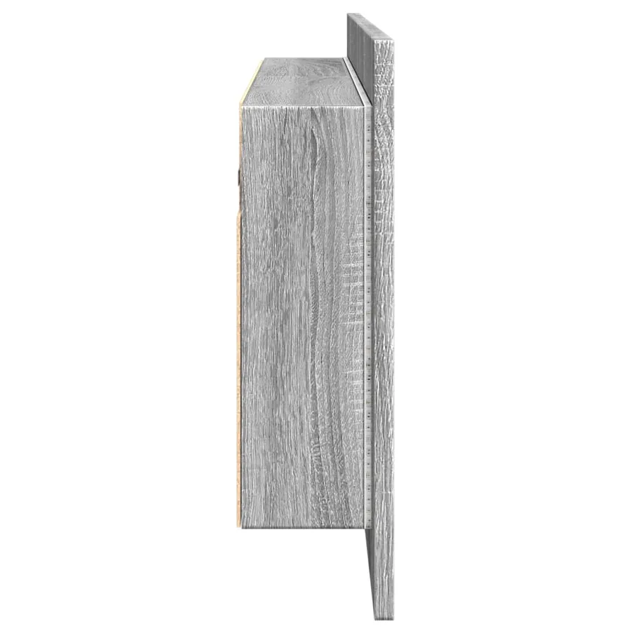Armoire à miroir à LED de bain gris sonoma 100x12x45 cm - 8