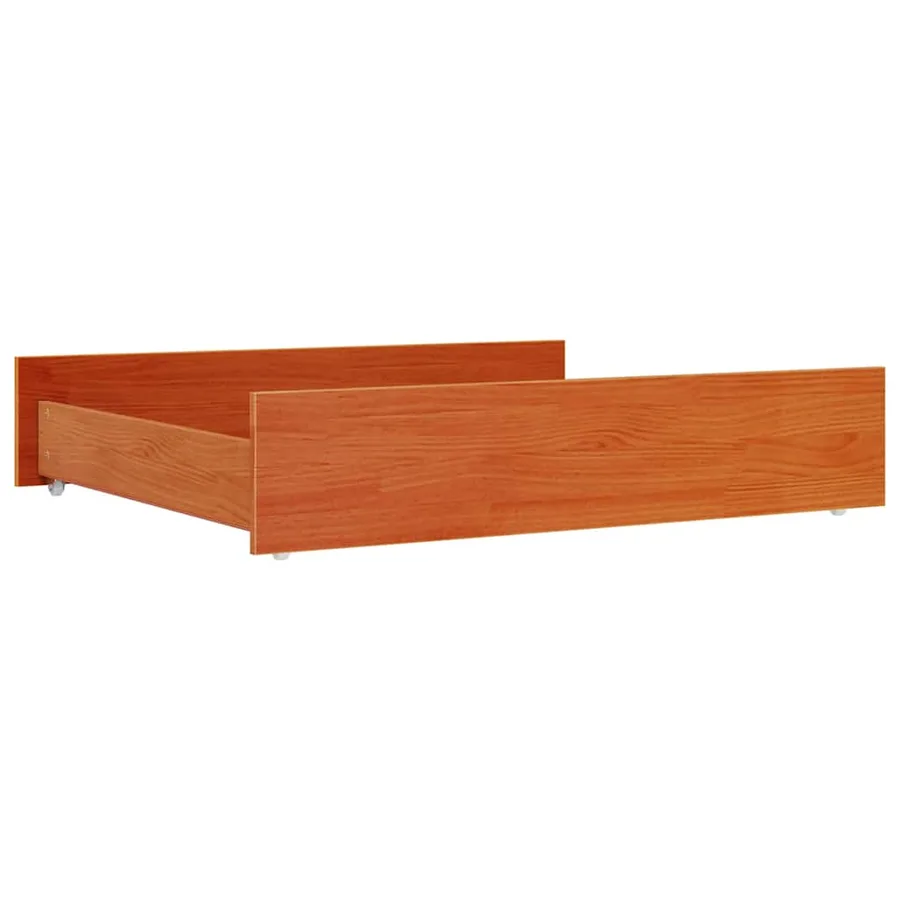 Tiroirs de lit 2 pcs cire marron bois de pin massif - 4