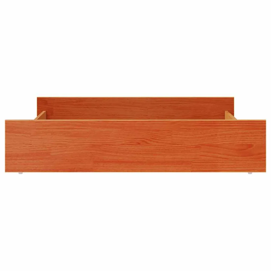 Tiroirs de lit 2 pcs cire marron bois de pin massif - 5