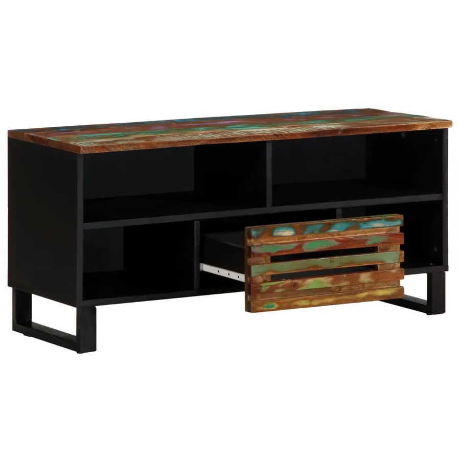 Meuble TV 100x34x46 cm bois d'acacia solide - 3