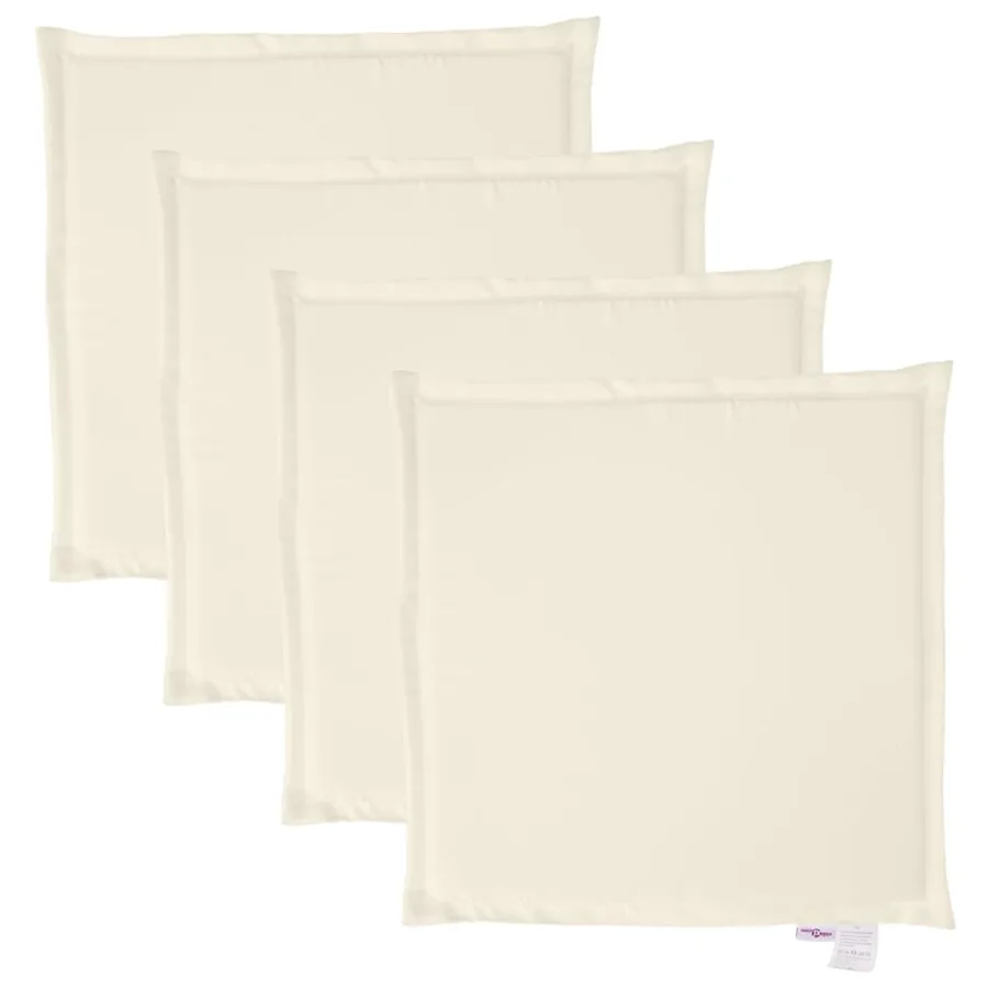 Coussins de siège de jardin lot de 4 crème 45x45x2 cm carré - 2