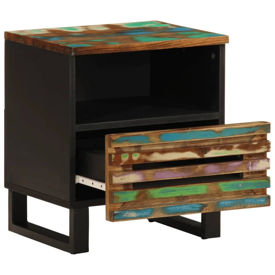 Tables de chevet 2 pcs 40x34x46 cm bois massif de récupération - 3