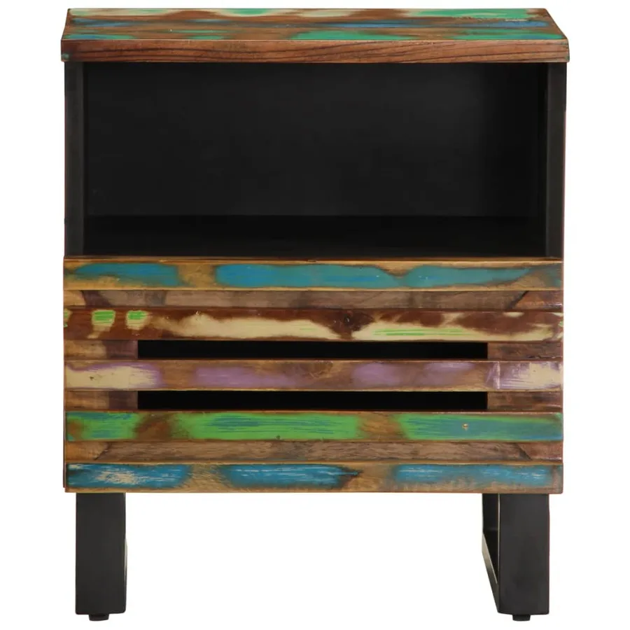 Tables de chevet 2 pcs 40x34x46 cm bois massif de récupération - 4
