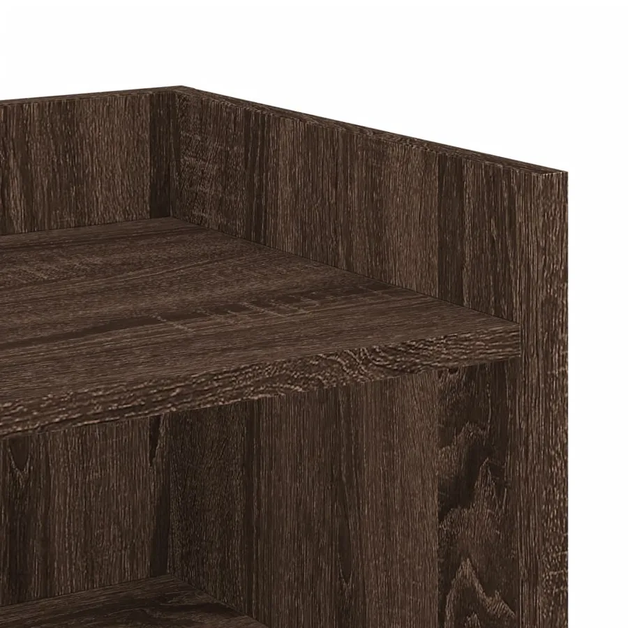 Buffet chêne marron 73,5x35x75 cm bois d'ingénierie - 8