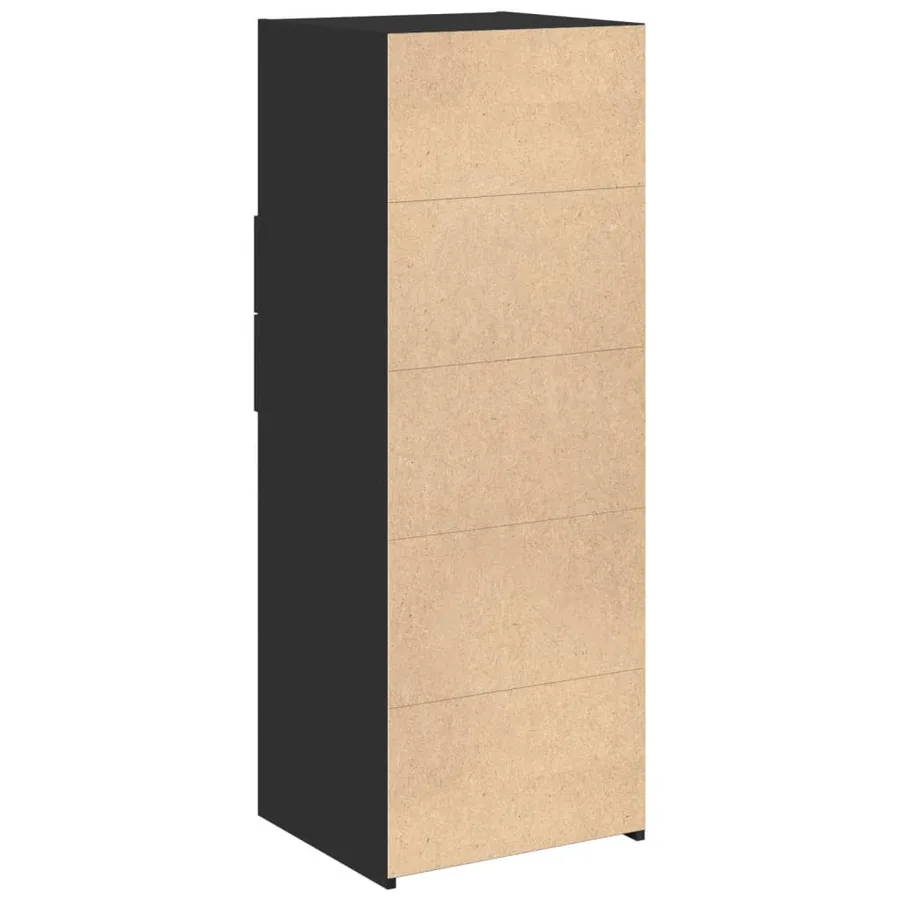 Buffet haut noir 45x42,5x124 cm bois d'ingénierie - 6