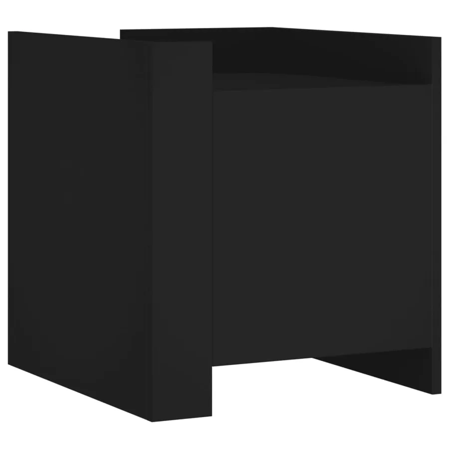 Table de chevet noir 45x50x50 cm bois d’ingénierie - 2