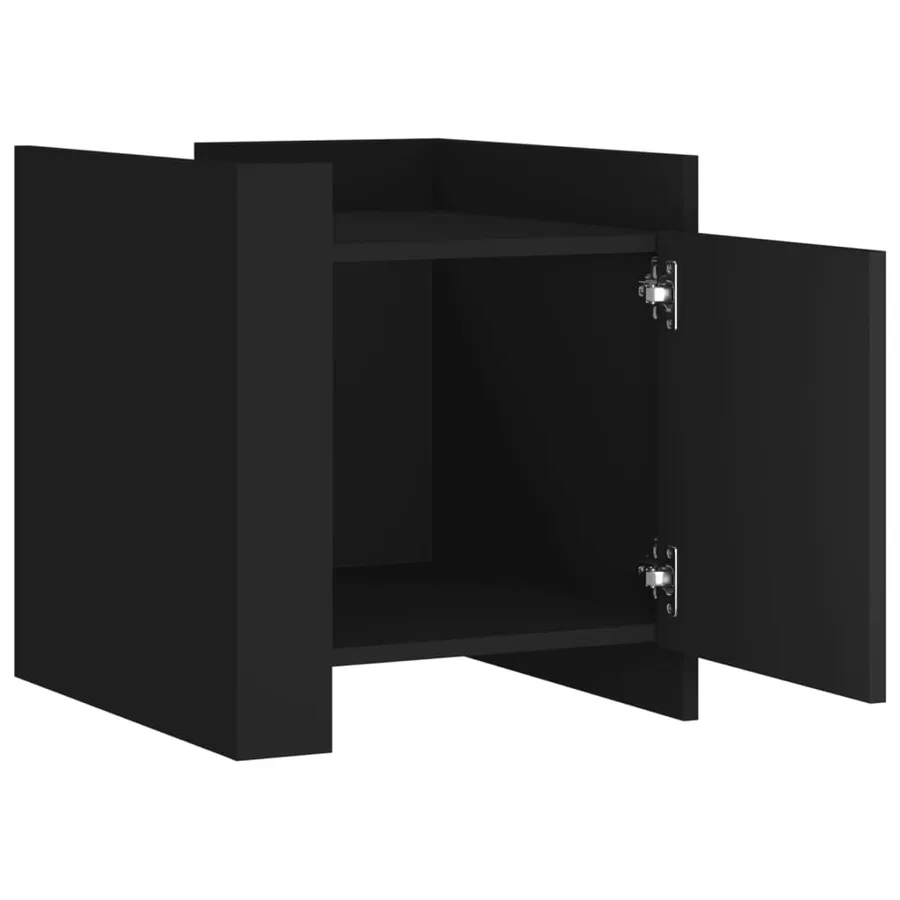 Table de chevet noir 45x50x50 cm bois d’ingénierie - 7