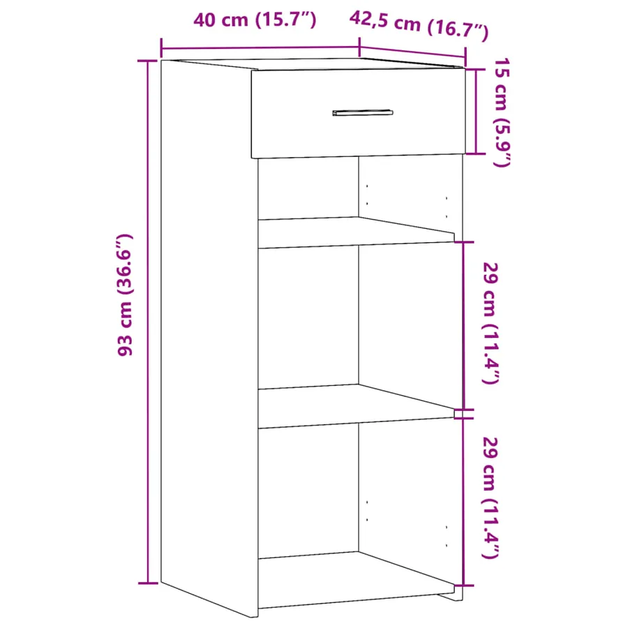 Buffet blanc 40x42,5x93 cm bois d'ingénierie - 10