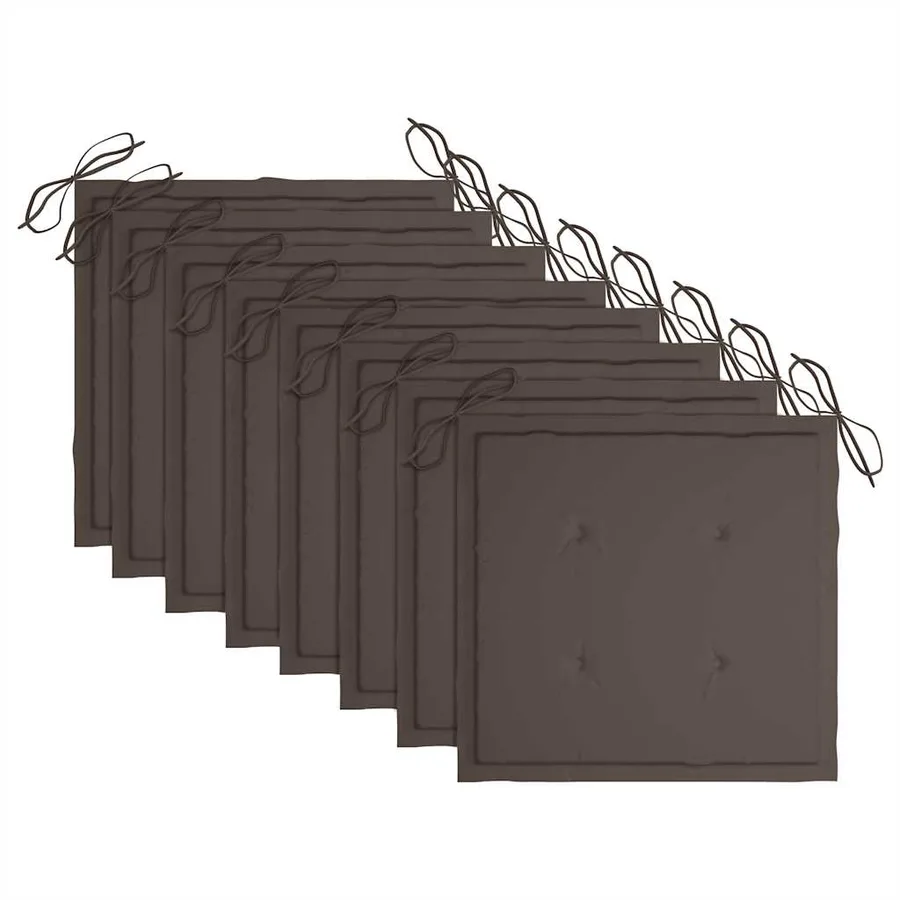 Chaises de jardin lot de 8 avec coussins Bois de teck massif - 8