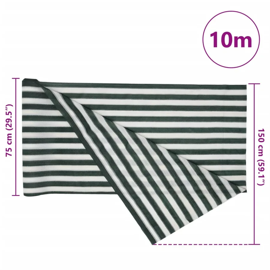 Filet brise-vue vert et blanc 1,5x10 m PEHD 195 g/m² - 8