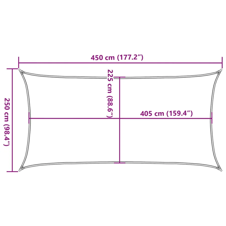 Voile d'ombrage 160 g/m² rectangulaire sable 2,5x4,5m PEHD - 10