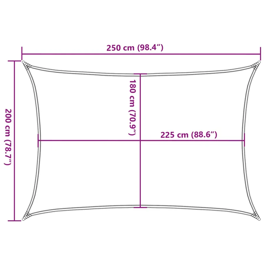 Voile d'ombrage 160 g/m² rectangulaire sable 2x2,5 m PEHD - 10