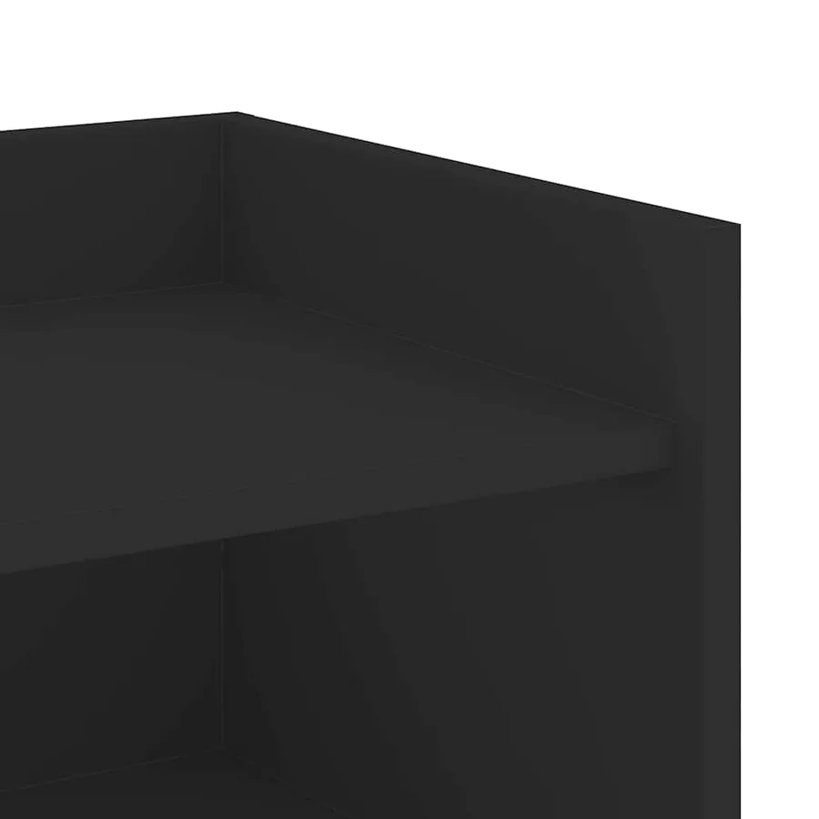 Buffet noir 45x35x75 cm bois d’ingénierie - 8