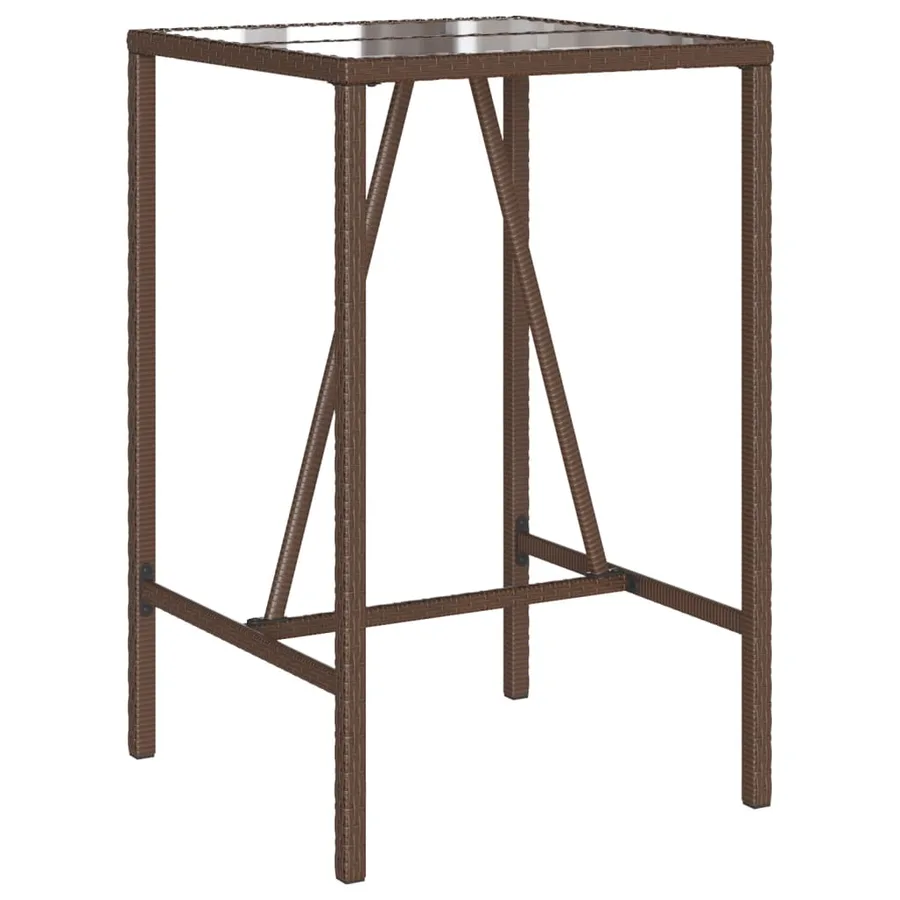 Ensemble de bar de jardin 3 pcs et coussins brun résine tressée - 5