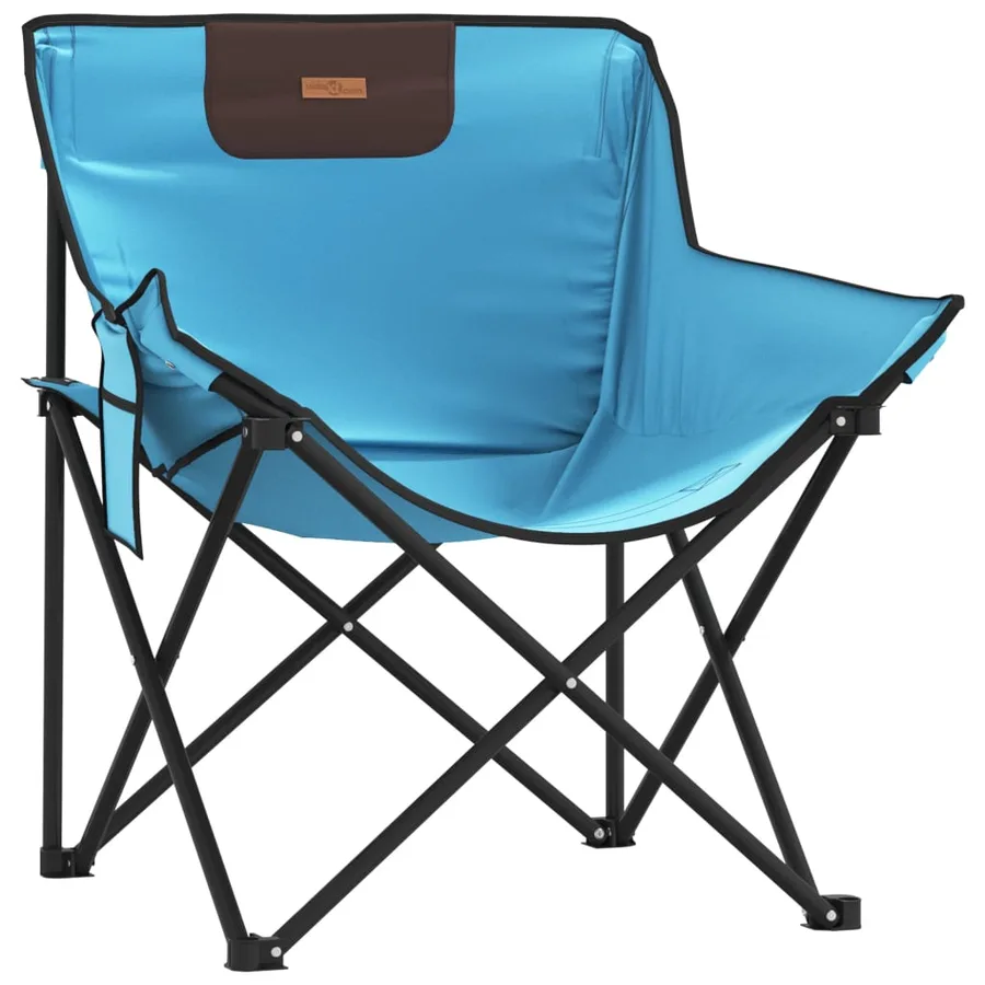 Chaise de camping avec poche pliable lot de 2 motif de feuille - 16