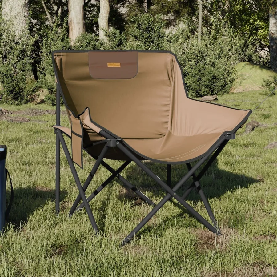 Chaise de camping avec poche pliable lot de 2 motif de feuille - 25