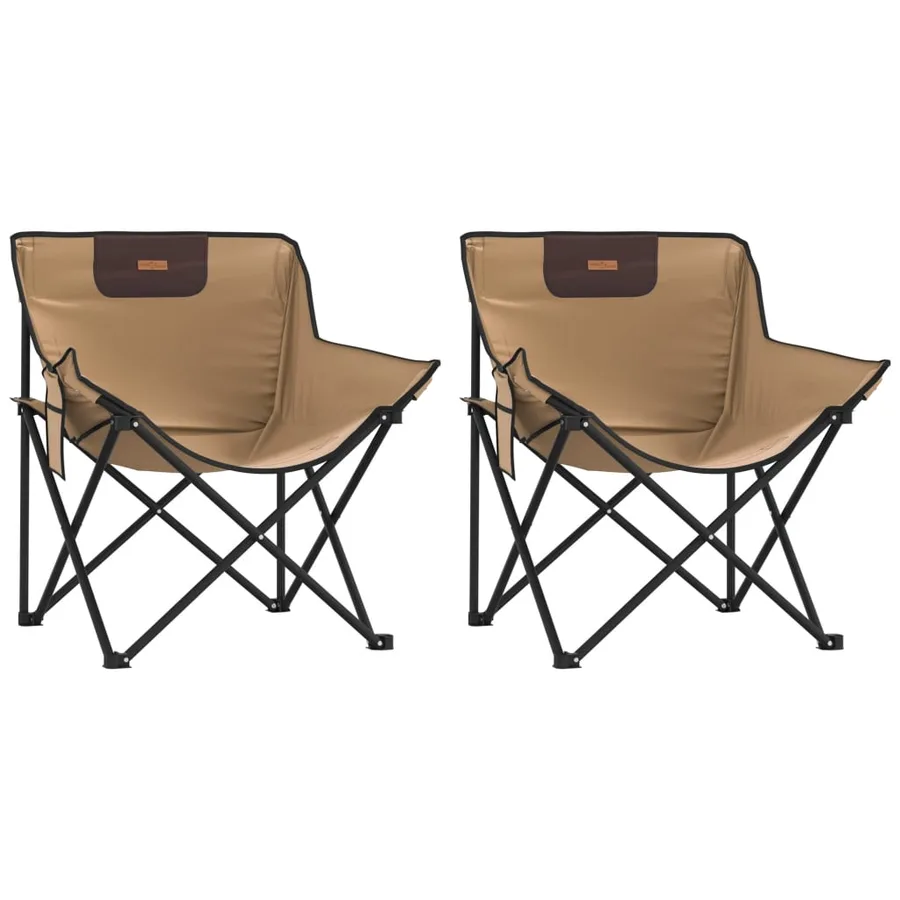 Chaise de camping avec poche pliable lot de 2 motif de feuille - 26