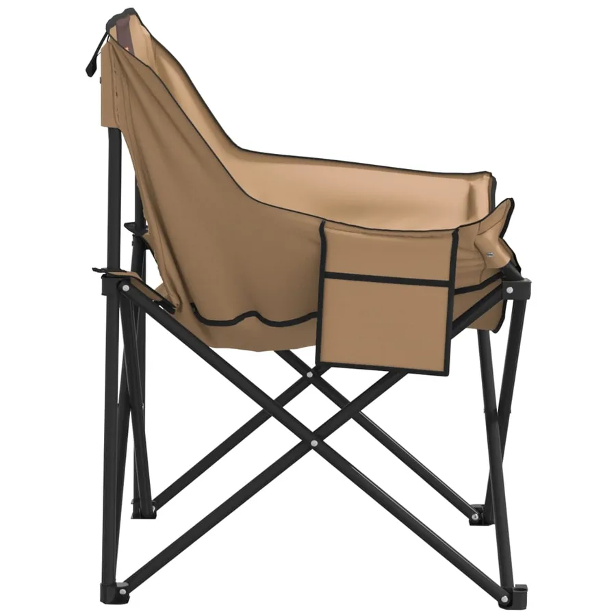 Chaise de camping avec poche pliable lot de 2 motif de feuille - 31
