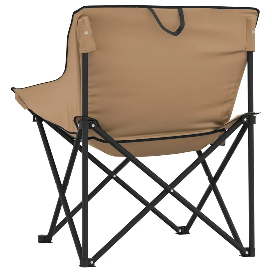 Chaise de camping avec poche pliable lot de 2 motif de feuille - 32