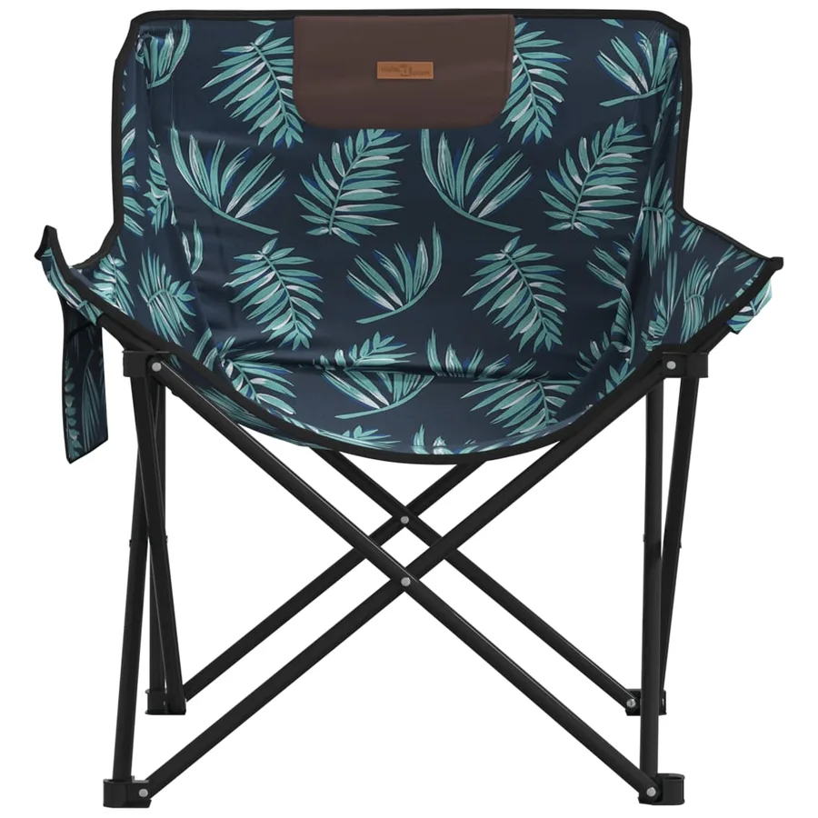 Chaise de camping avec poche pliable lot de 2 motif de feuille - 5