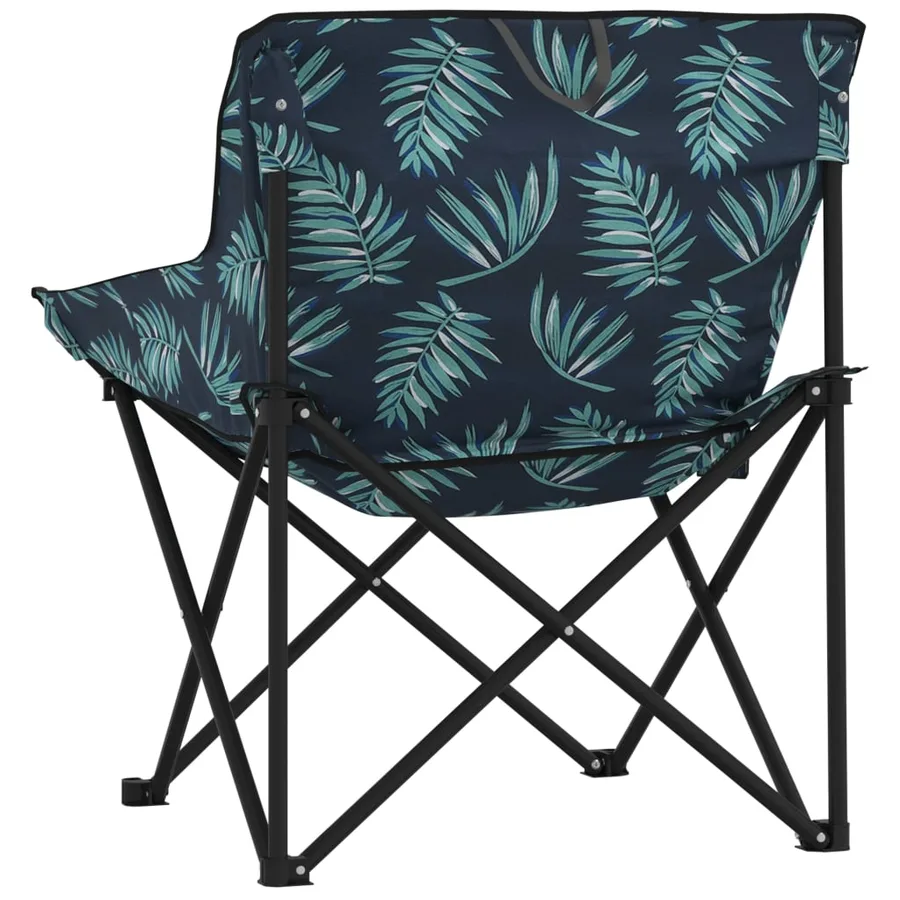 Chaise de camping avec poche pliable lot de 2 motif de feuille - 8