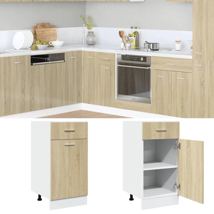 Armoire à tiroirs inférieure "Lyon" Chêne Sonoma 40 x 46 x 81,5 cm Bois d'ingénierie