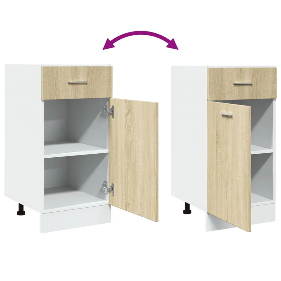 Armoire à tiroirs inférieure "Lyon" Chêne Sonoma 40 x 46 x 81,5 cm Bois d'ingénierie - 10