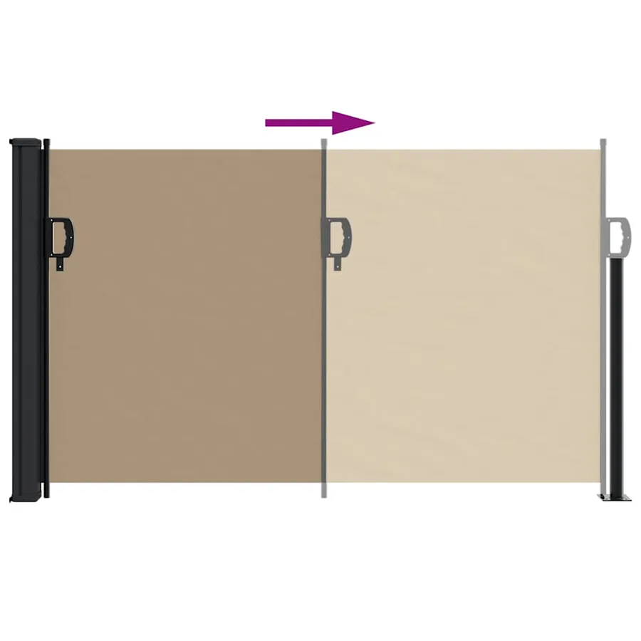 Auvent latéral rétractable taupe 120x500 cm - 5