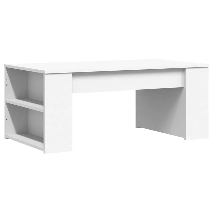 Table basse blanc 102x55x42 cm bois d'ingénierie - 2