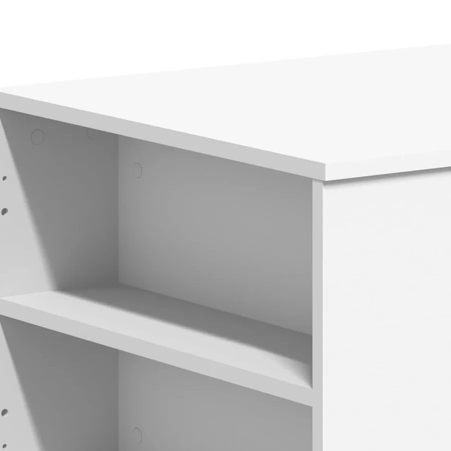 Table basse blanc 102x55x42 cm bois d'ingénierie - 7