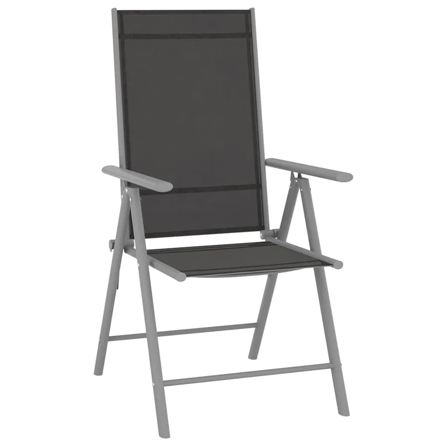 Folding garden chairs set of 4 Textilene Black - 2