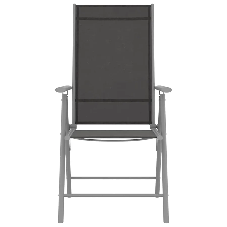 Chaises de jardin pliables lot de 4 Textilène Noir - 3