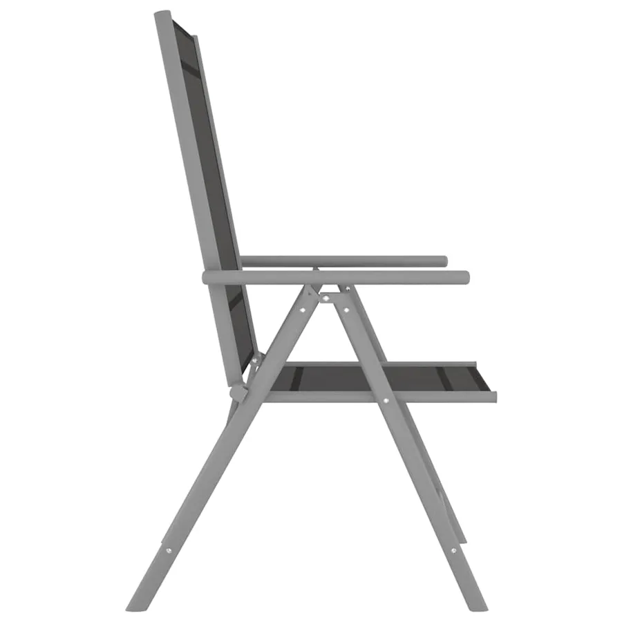 Chaises de jardin pliables lot de 4 Textilène Noir - 4