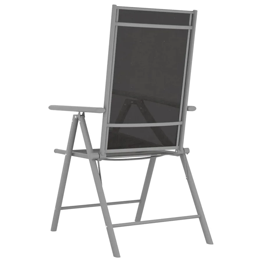 Chaises de jardin pliables lot de 4 Textilène Noir - 5