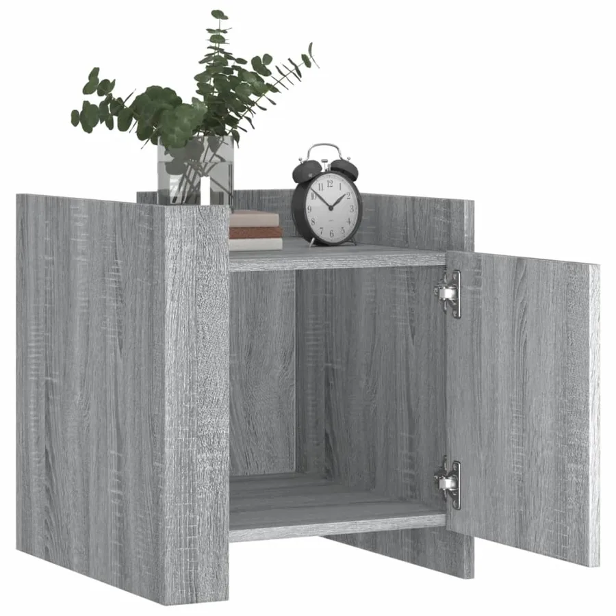 Table de chevet sonoma gris 45x50x50 cm bois d'ingénierie - 3