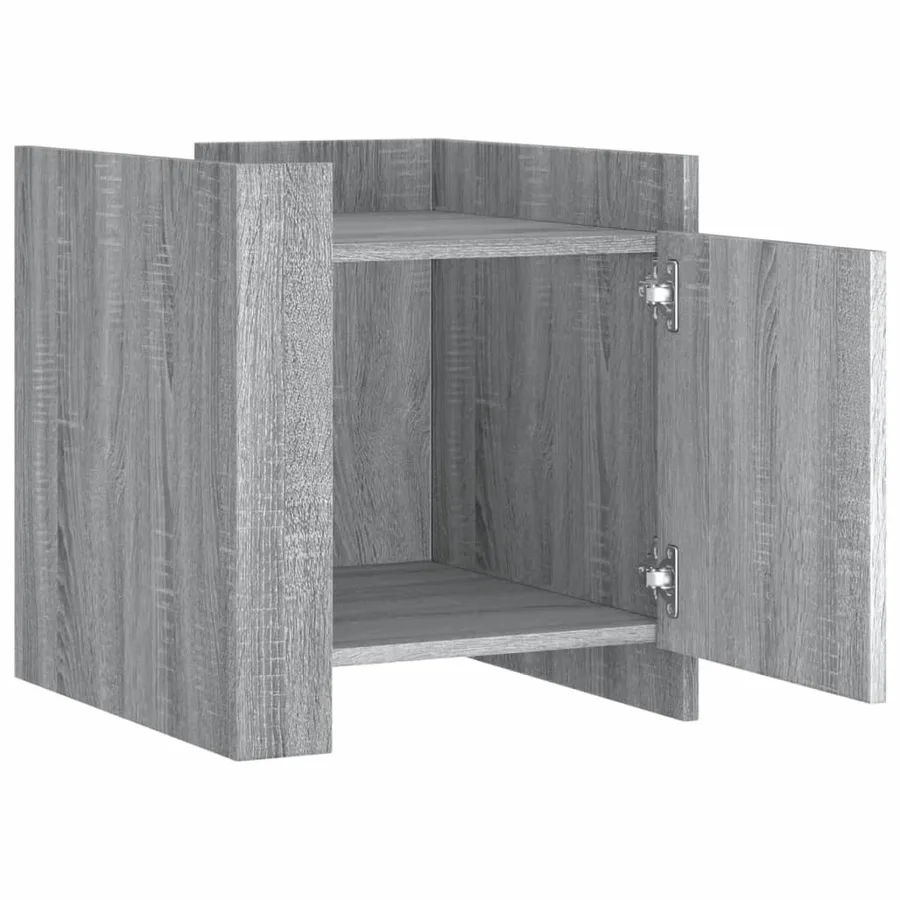 Table de chevet sonoma gris 45x50x50 cm bois d'ingénierie - 7