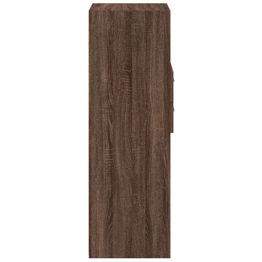 Buffet haut chêne marron 40x42,5x124 cm bois d'ingénierie - 5