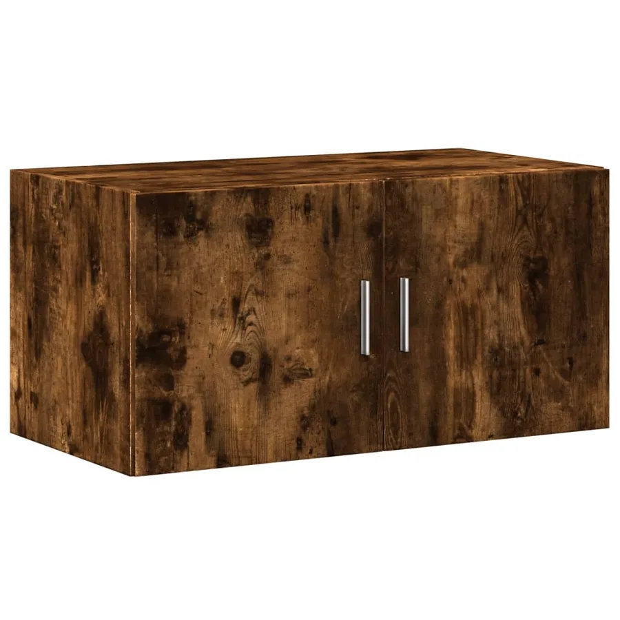 Armoire de rangement chêne fumé 80x42,5x225cm bois d'ingénierie - 5